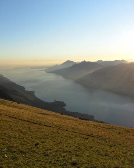 View from Monte Baldo at sunset time